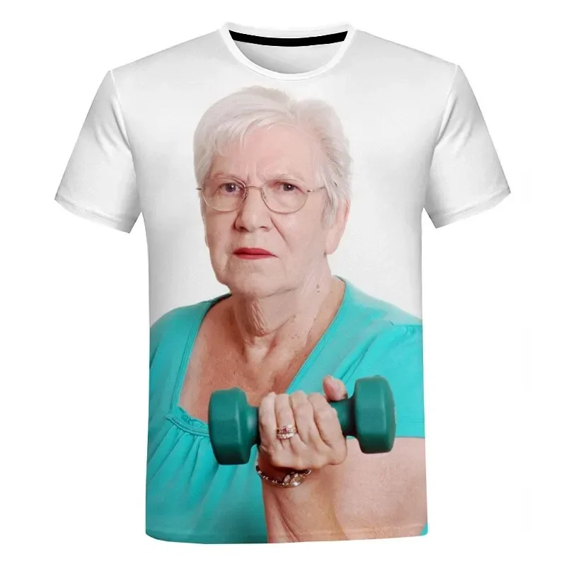 Creatief Grappig Schattig Oma Grappig Fitness Ijslolly 3D Bedrukt T-shirt Unisex Heren en Dames Zomer Vrije tijd T-shirt Grappig Tops