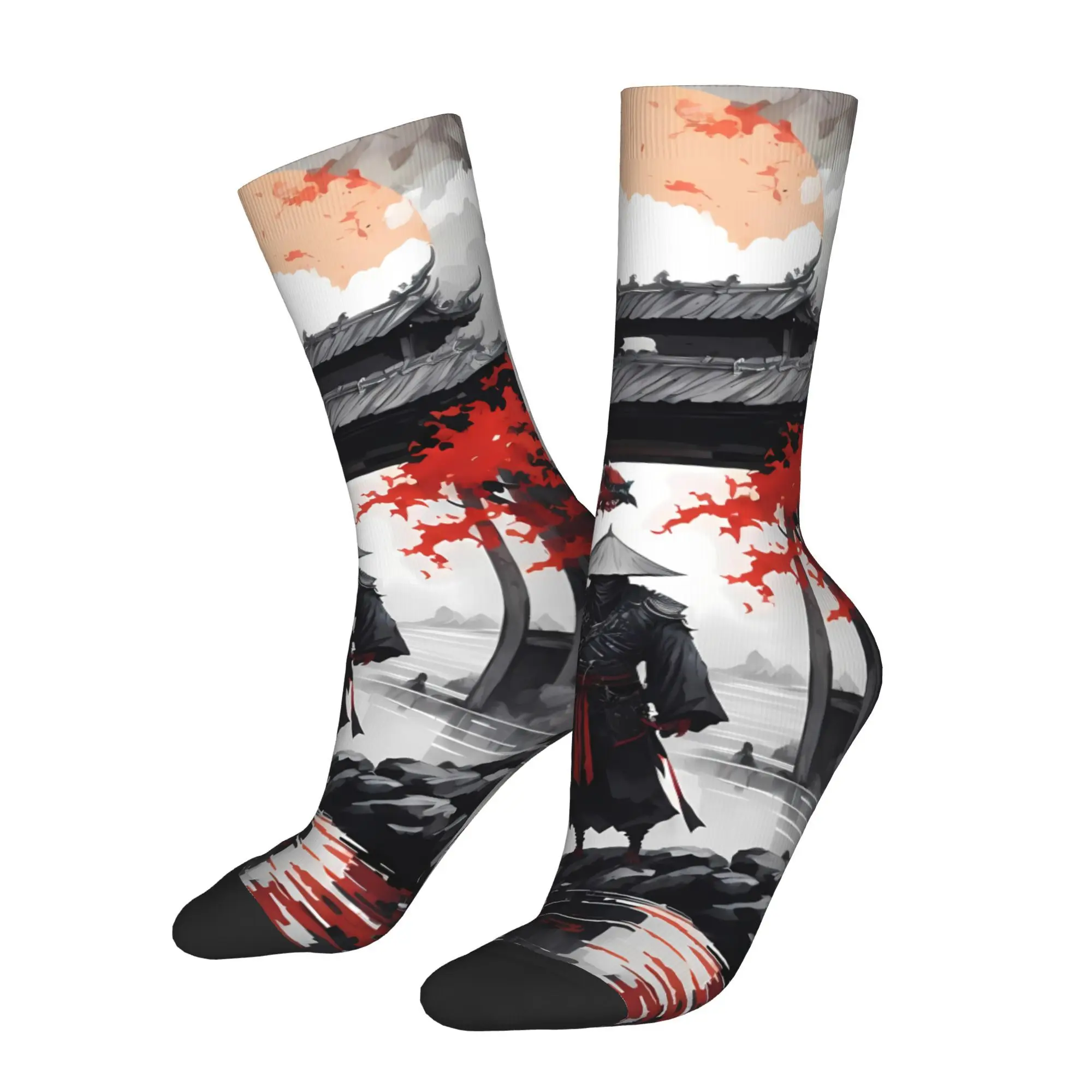 

Мужские велосипедные носки Samurai Warrior Katana Sword, влажная новинка, всесезонные спортивные носки