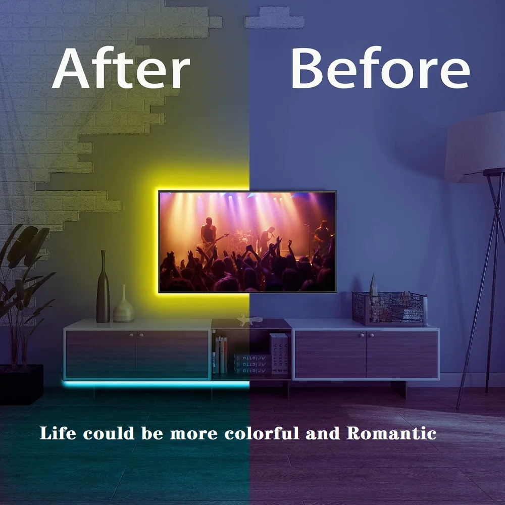 Bandes lumineuses 5050 RGB, lumières de glace, avec 20 touches, contrôleur Bluetooth, USB 5V, Flexible, pour TV, chambre à coucher, Bar, décoration de fête