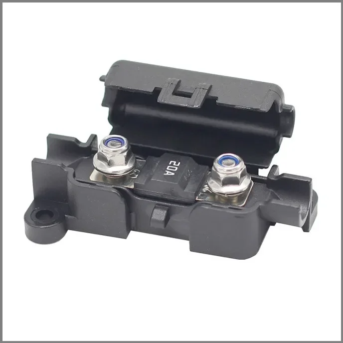 

Medium Duty/Strap Style in-Line Fuse Holder Covered and 1-Way Bolt-On Fuse Box