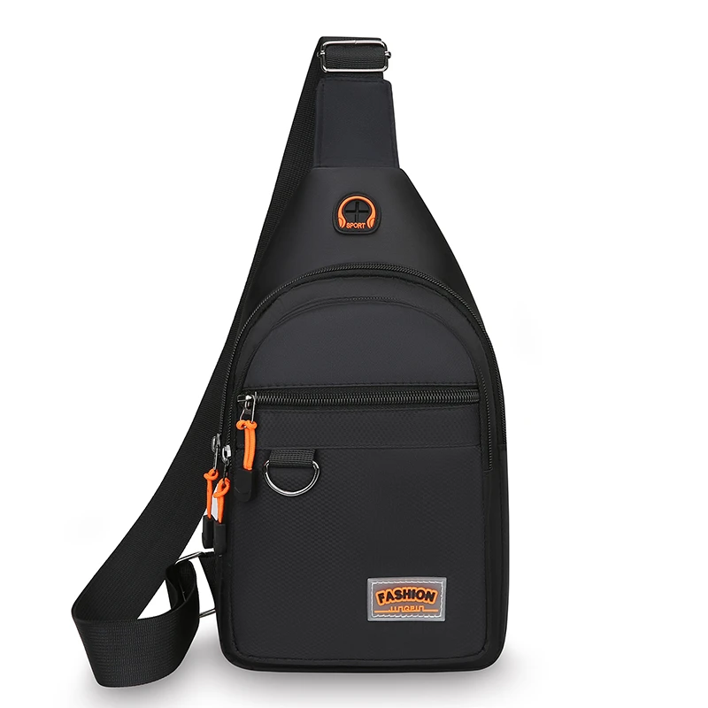 Men's Large Capacity Chest Bag - Multi-Zip Multi-Compartment Crossbody Bag (with Headphone Port), Suitable for Casual Travel and