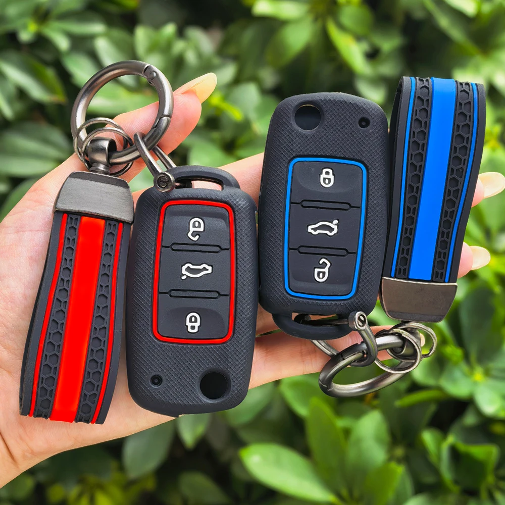 Car Key Case Cover Keychain For Volkswagen VW Polo Golf Passat Tiguan Beetle Caddy T5 Up Eos Skoda Octavia Seat Leon Altea