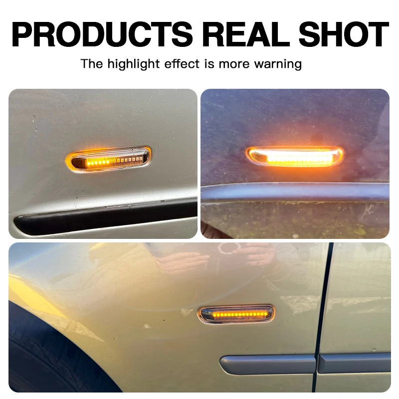 2 قطعة لسيارات BMW 3 Series E46 سيدان/صالون 12/كوبيه 06/قابلة للتحويل 12/E46 عربة سيارة LED أضواء العلامات الجانبية مصابيح إشارة الانعطاف الديناميكية