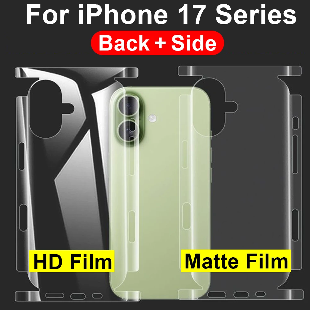 

3/2/1Sets Full Cover Flexible TPU Hydrogel Film for IPhone 17/17 Pro/17 Air/17 ProMax Side Back HD/Matte Clear Screen Protectors