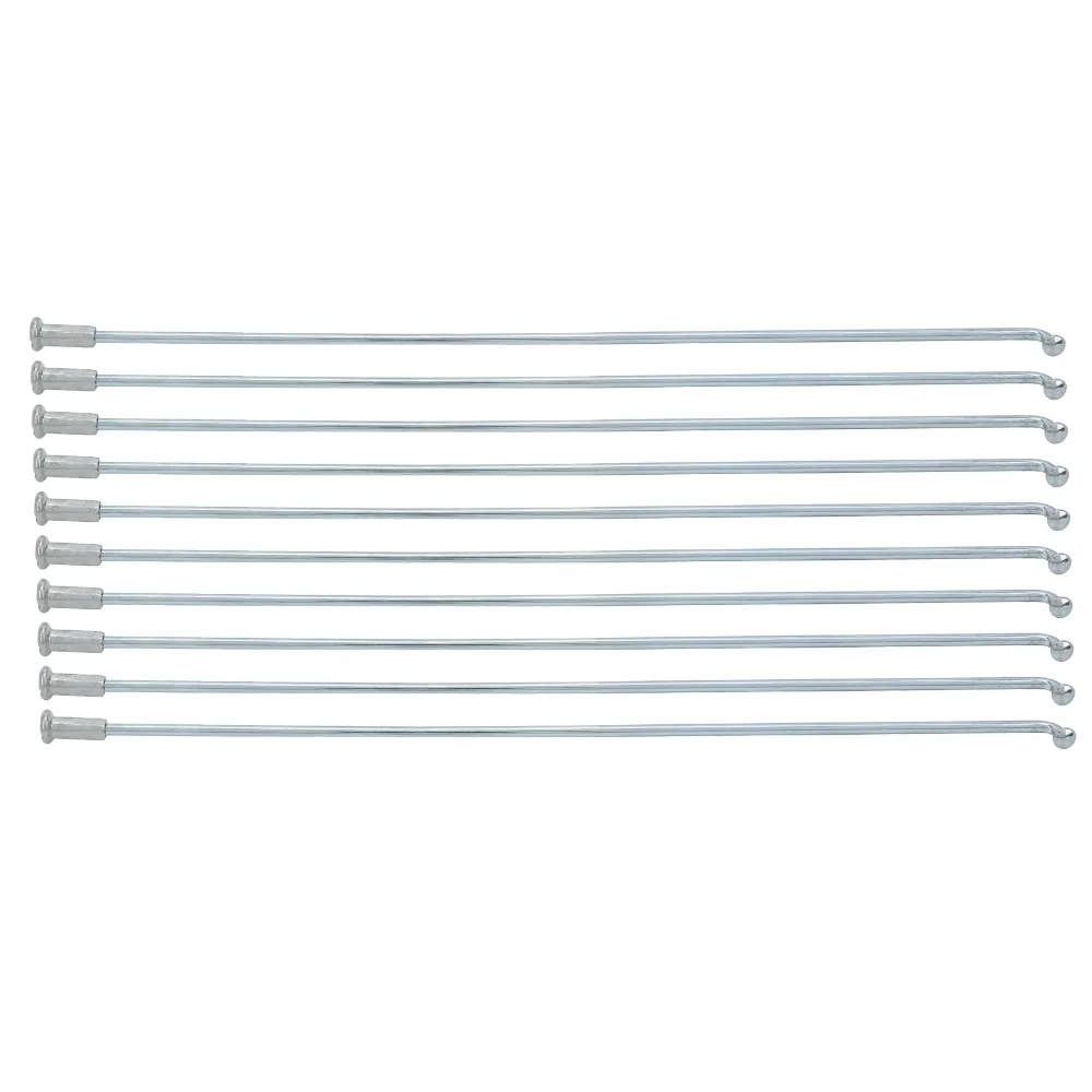 

10 комплектов велосипедных спиц из углеродистой стали, 13G, диаметр 2,2 мм, серебристые, с аксессуарами, для замены спиц на трехколесных велосипедах