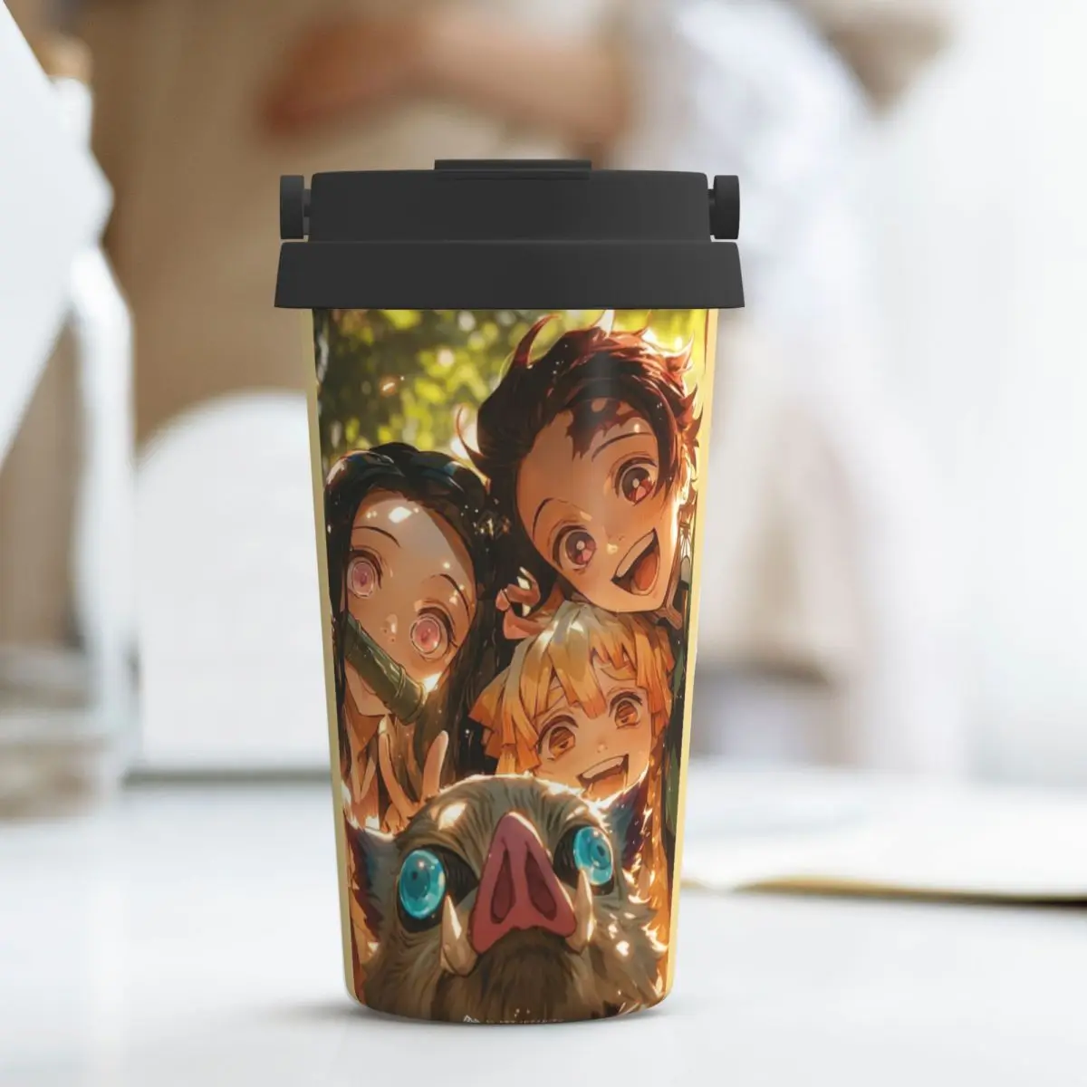 Vacuum Flasks & Thermoses Anime Demon Slayer 18OZ Straw Cup Custom Water Bottle Sports Insulated Kettle Stainless Shaker Bottles