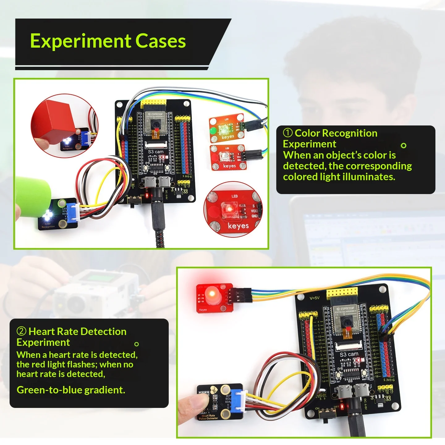 ESP32-S3 CAM Sensor Expansion Shield Board, 6-9V DC, GPIO I2C UART TFT LCD Interfaces, Controller Not Included