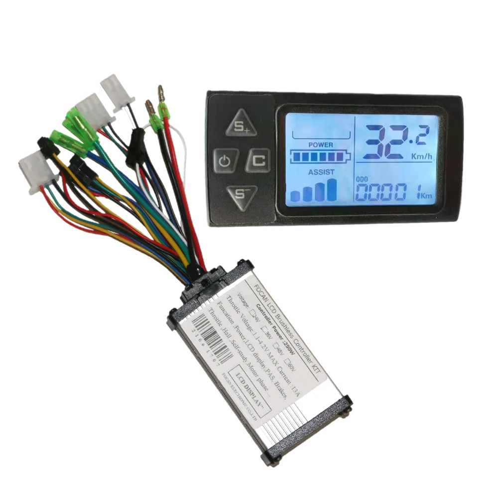 24V 36V 48V Electric Bicycle Controller with LCD Display Panel for Electric Bike S861 Brushless Controller E-bike Accessory