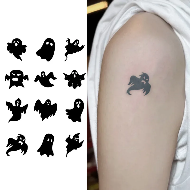 Schwebender kleiner Geist temporäres Tattoo, pflanzliches semi-permanentes wasserfestes, virales realistisches Fake-Tattoo für Finger