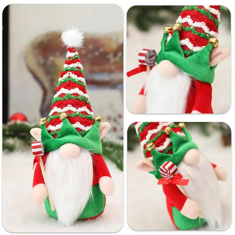 2025 Christmas Decorations 30cm Christmas Gnomes Plush Doll Ornaments Knited Elf Dwarf Gift Home Table Decor