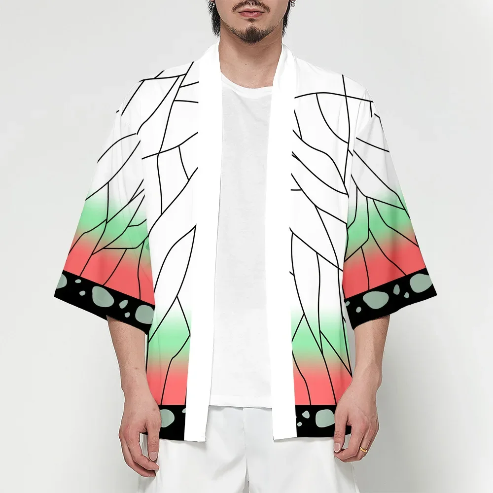 سترة أنيمي يابانية تانجيرو ساموراي كيمونو للرجال والنساء سترة هاوري أوبي الآسيوية التأثيرية ملابس هاوري توميوكا