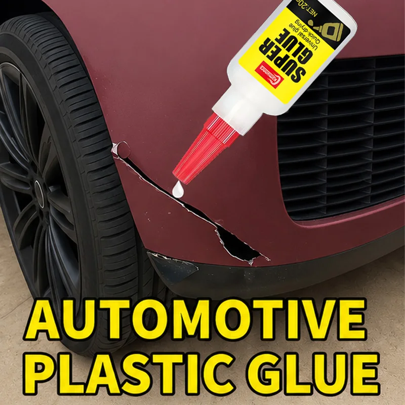 Car Plastic Adhesive, Exterior Body Repair Glue for Bumper, Lights, Mirrors and Strong Quick-Dry Plastic Fixing