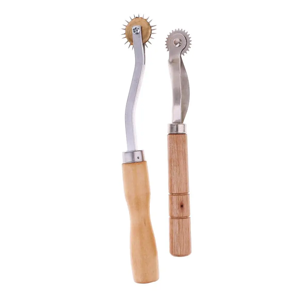 Tailor Tools Serrate Edge Tracing Wheel Steel Wheel Wood Handle Sewing Pattern Notions for Fashion Design Students