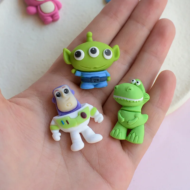 10 Pcs New Cartoon Animal Big Eyed Monster Little Bear Series Flat Back Resin Scrapbooking DIY Jewelry Hairpin Craft Decoration