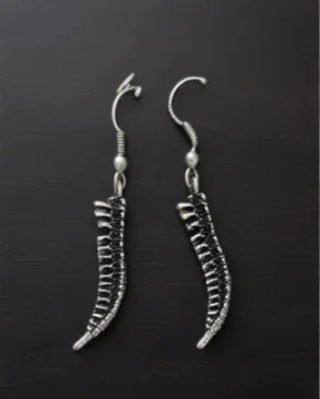 Anatomical Spine Earring Human Spinal Column Earrings Oddities Vertebrae Skull Medical Student Skeleton Anatomy Gothic Jewelry