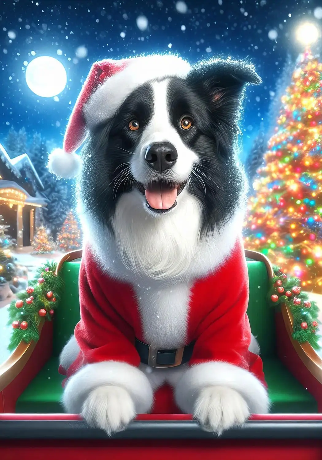 Border Collie - Best of Breed DCR Christmas Garden Flag