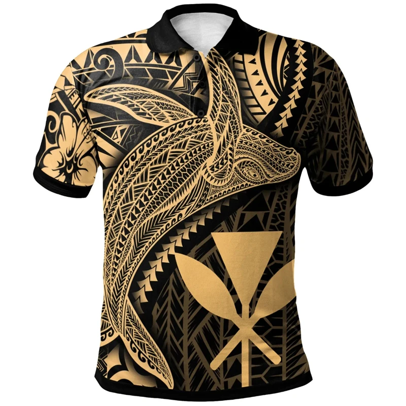 Hawaiian Whales Pattern Polo S - Summer Vacation Clothing Men review and price