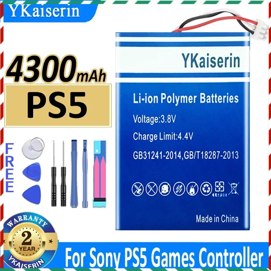 YKaiserin 4300mAh LIP1708 Battery for Sony PS5 Controller Rechargeable Battery for DualSense Game Controller High Capacity