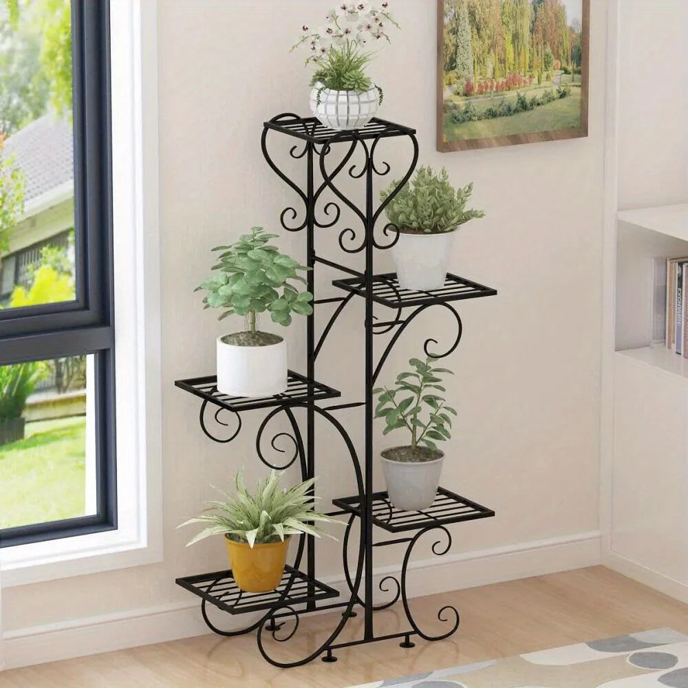 

5Tier Plant Stand Indoor Metal Plant Shelf Outdoor Multilayer Flower Potted Rack