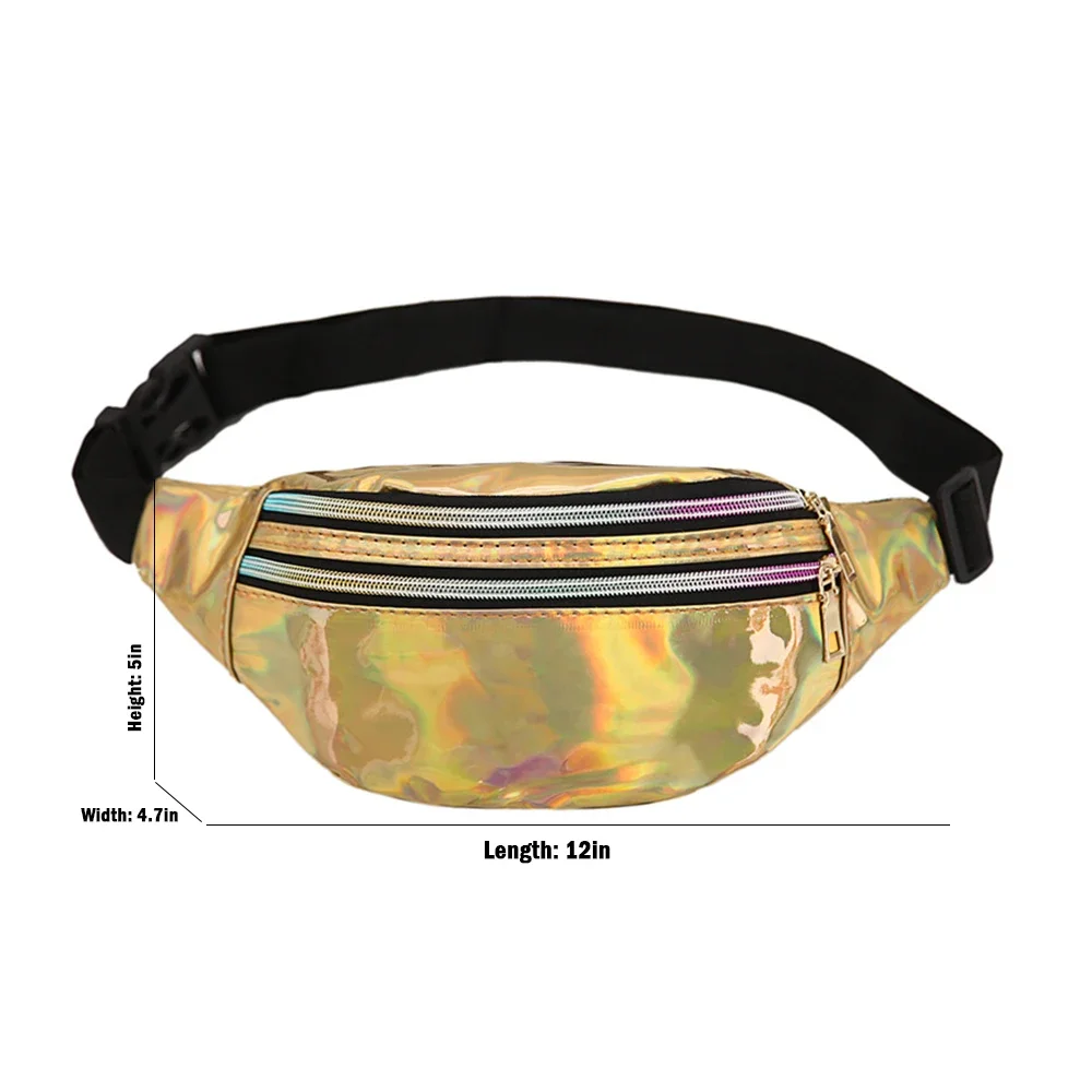 Women Bum Bag Laser Belt Bag Holographic Fanny Pack Designer Waist Bag Cute Waist Packs Phone Pouch For Party Travel