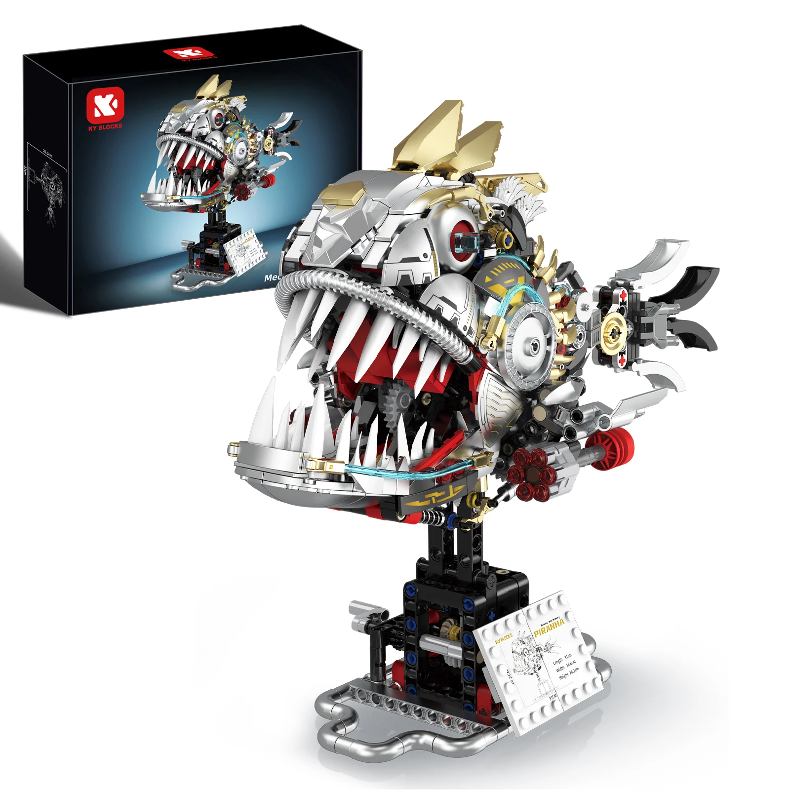 DK 96224 1019ピース ピラニア モデルキット メカニカルトライブ バイオニックアニマル インターロッキング スモールビルディングブロック