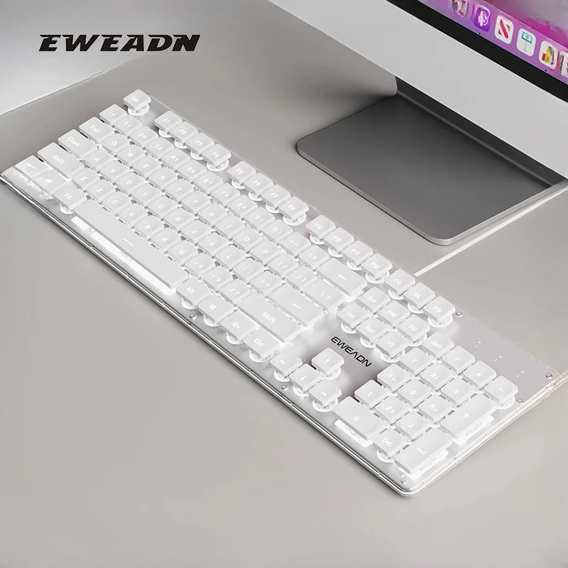 

EWEADN GX710 Набор проводной клавиатуры и мыши, тонкая, легкая и бесшумная с подсветкой, офисная игровая клавиатура для киберспорта, ПК, ноутбука, подарки