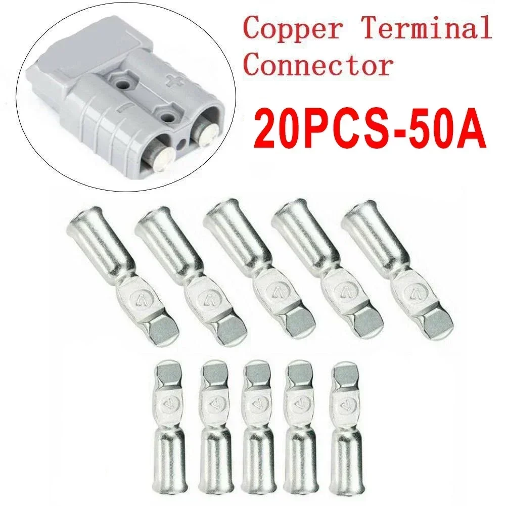 

20pc 50Amp Copper Terminals Connector For 50A FORAnderson Style Plugs Contacts Electric Equipment Accessories