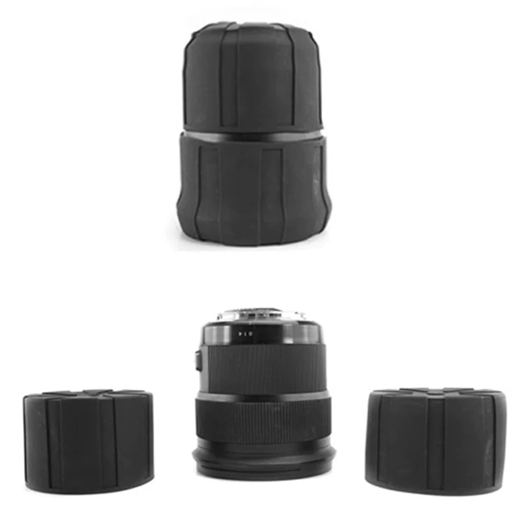 Silicone macio protetora Camera Lens Cover, Cap para câmeras SLR DSLR, 2X