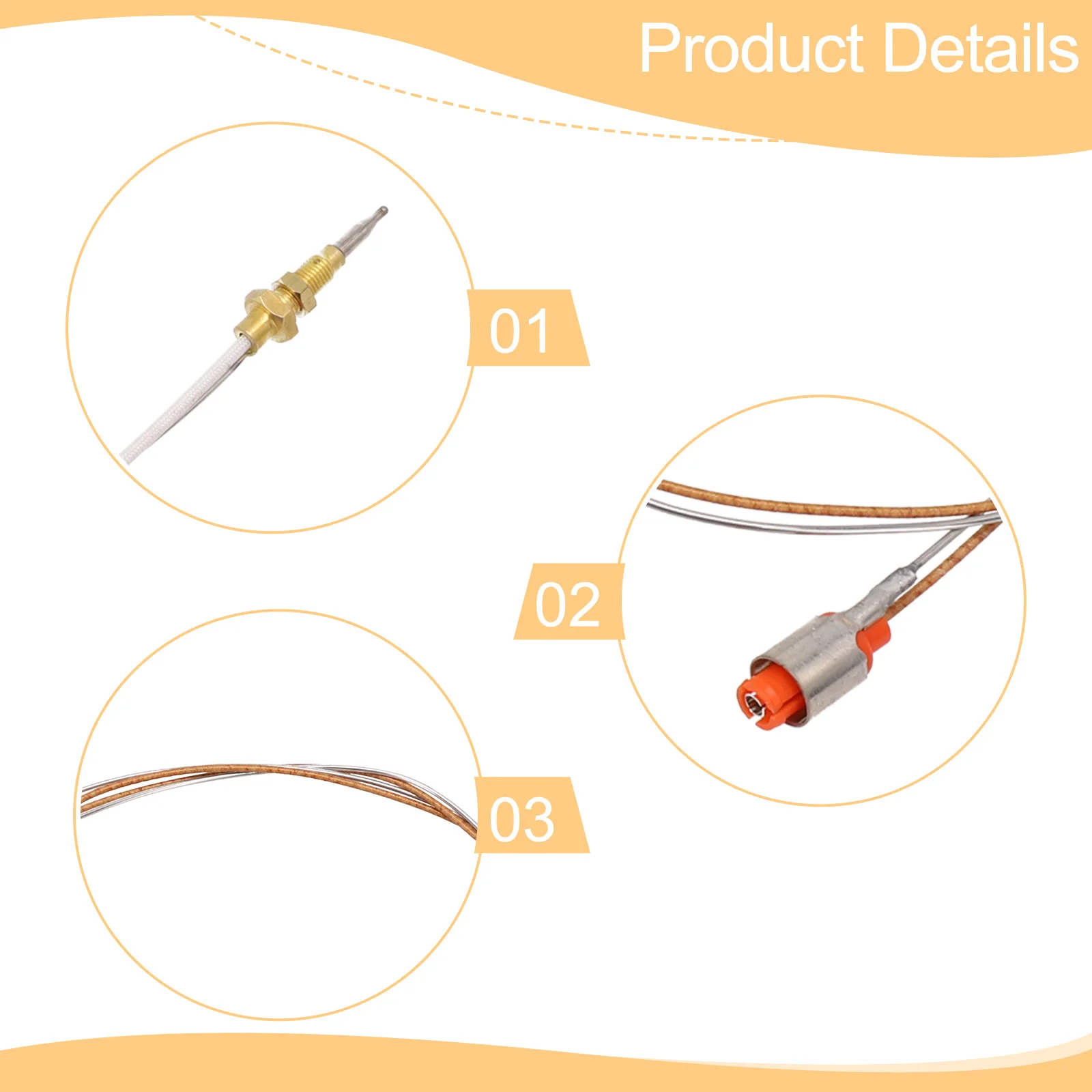 1PCS Copper Head Heading Screw Thermocouple Gas Burner For Sabaf Built In Stove Tools Copper Flame-out Protection Device