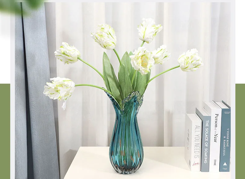 5 Stück Hochwertige Seiden-Tulpen Künstliche Blumen Heimdekoration Wohnzimmer-Ornamente Künstliche Tulpen Brautstrauß Hochzeitsfeier-Deko – Detail 4