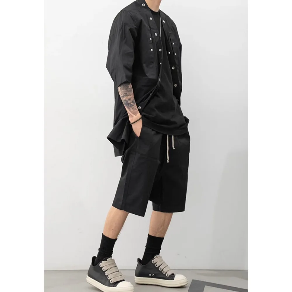 High Street RO Style Dark Five Part Shorts Mens Harlan Low Crotch Flying Mouse Collapse Pants Casual Loose Shorts