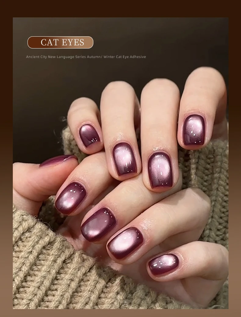 15 ml 6 Farben Luxus Kaffee Katzenauge Nagel Gelpoliermittel Set mit Soak Off UVLED Cat Eye Gelpoliermittel Maniküre Nail Art Kit – Detail 5