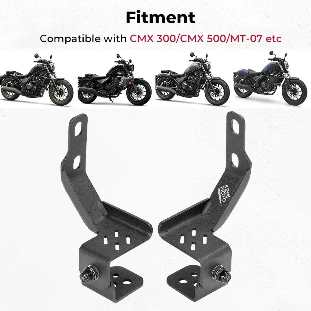 KEMIMOTO Motorcycle Rearview Mirror Down Bracket Adjustable Angle Universal Fits M8/M6/M10 Handlebar Side Mirror Mount Moto Part