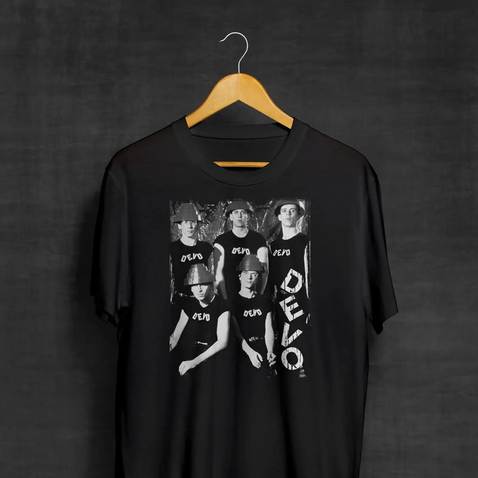 DEVO Black T Shirt Band Synthpop New Wave Post punk vintage Washed designer clothes Stretched Stylish graphic Comfortable