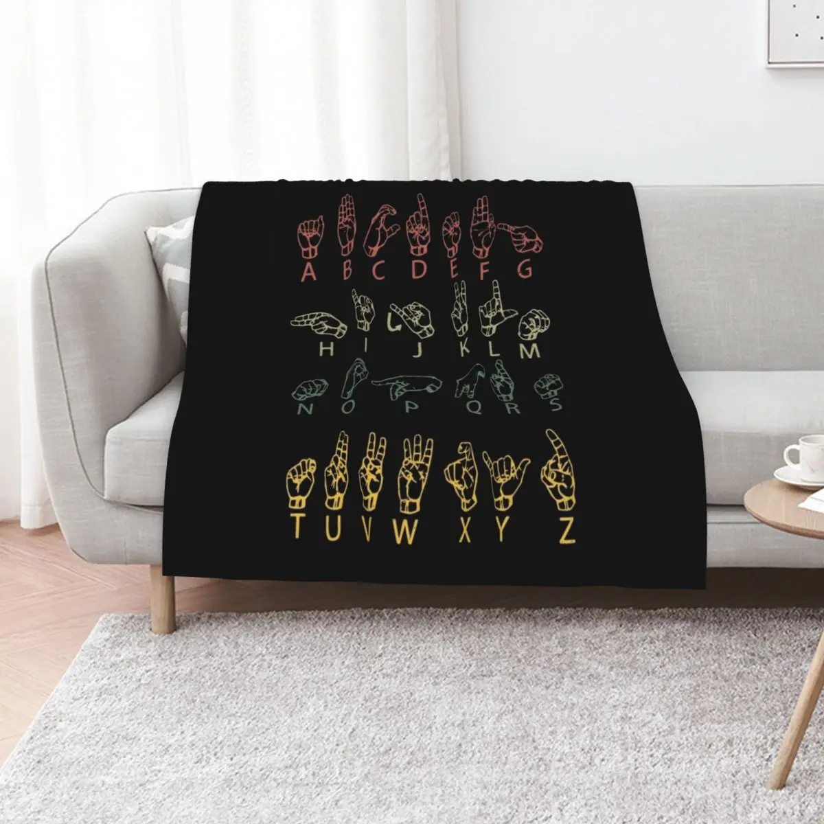 ASL American Sign language Throw Blanket Extra Large Throw Single For Sofa Thin Weighted Hair anime Blankets