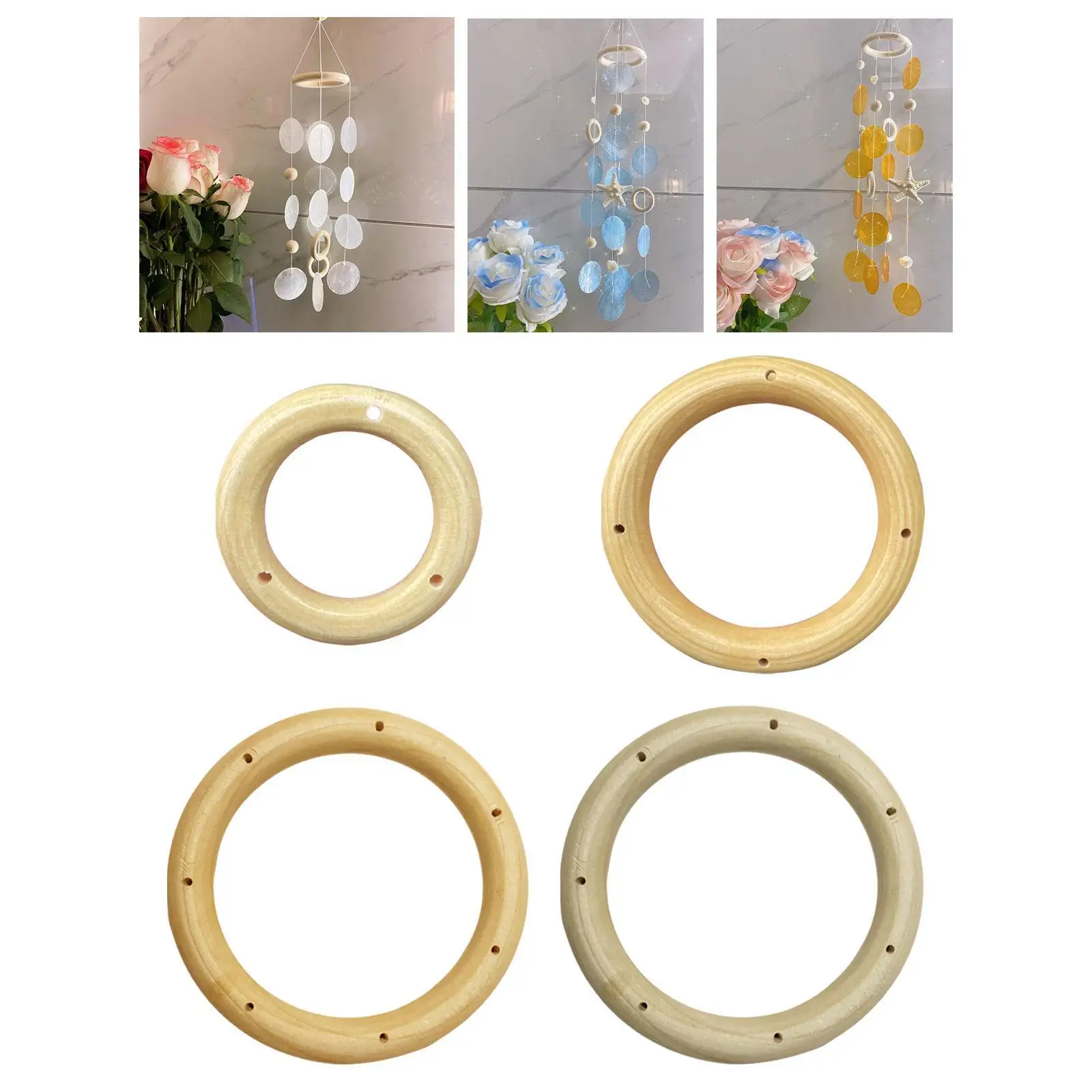 20 Pieces Wooden Circles for Wind Chimes Crafting And Decoration