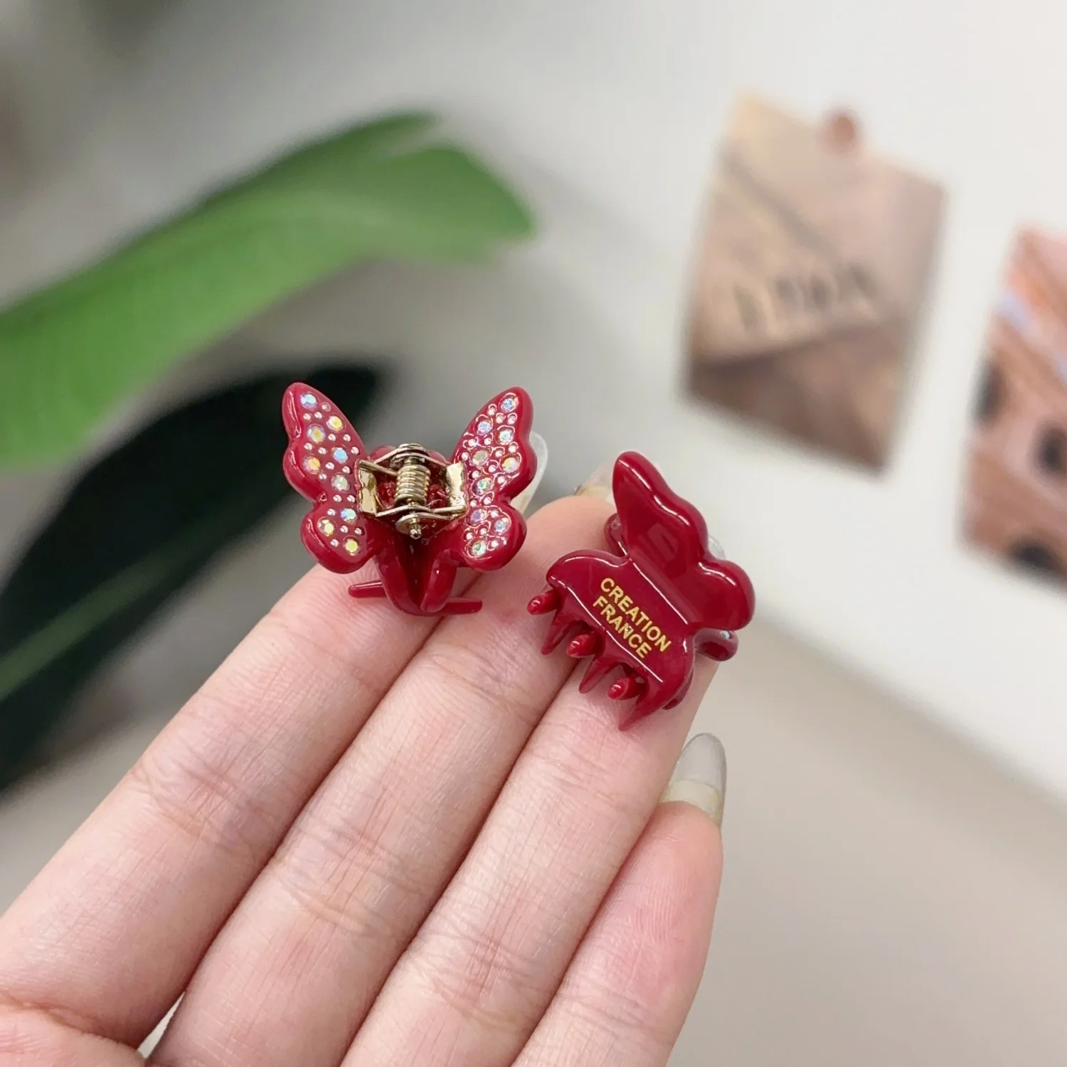   Hair Clip France Gold Label Cute Sparkling Water Diamond Front Hair Clamp Hair Accessories for All Hair Types