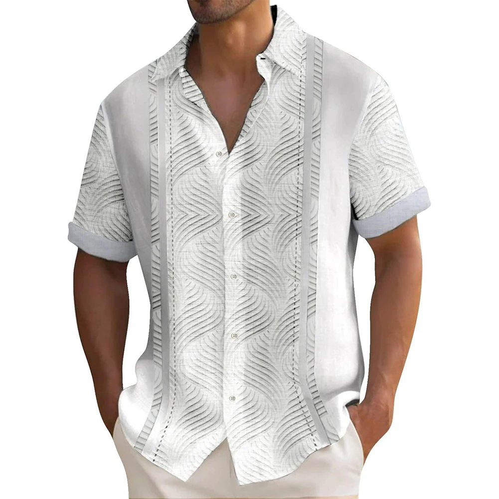 Mens Hawaiian Print Short Sleeve Shirt Beach Holiday Blouse Top Party T Dress Up