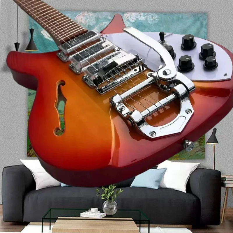 Lennon Style Unique Semi-Hollow 325 Electric Guitar 3 Pickups Semi-Hollow Fireglo Sunburst British Retro Guitar Free Shipping