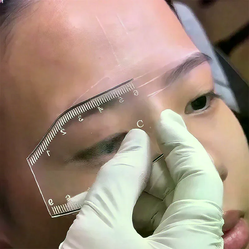 5Pcs Durable Brow Shaping Stencil Shaping Portable Instant Brow Shaper Drawing Eyebrow Design Ruler Gift