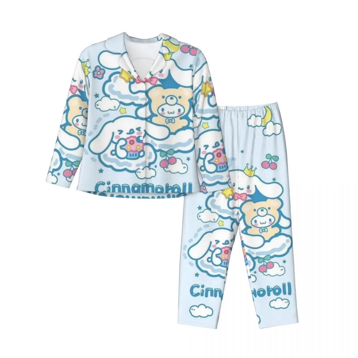 

Sanrio Cinnamoroll Women's Pajamas Sets Woman 2 Pieces Pajamas Female Couples Loungewear Suit Home Clothes