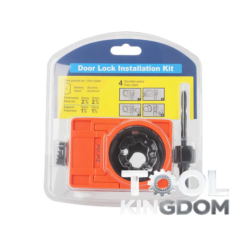 

1pc Woodworking Door Lock Hole Saw Set, Ball Lock Positioning Kit, Bimetallic Wear-Resistant Drilling Tool