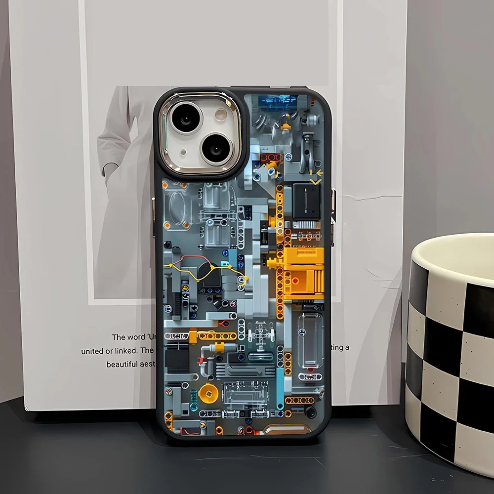 Mechanical Parts Case For Iphone 15 Pro Max 17 14 Air 13 Plus 11 12 16 Shockproof Protective Shell Case Funda
