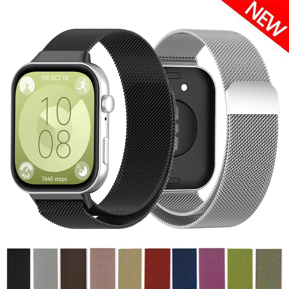 Correa de Metal para HUAWEI watch fit 3, pulsera deportiva magnética, correa de repuesto para HUAWEI watch fit3