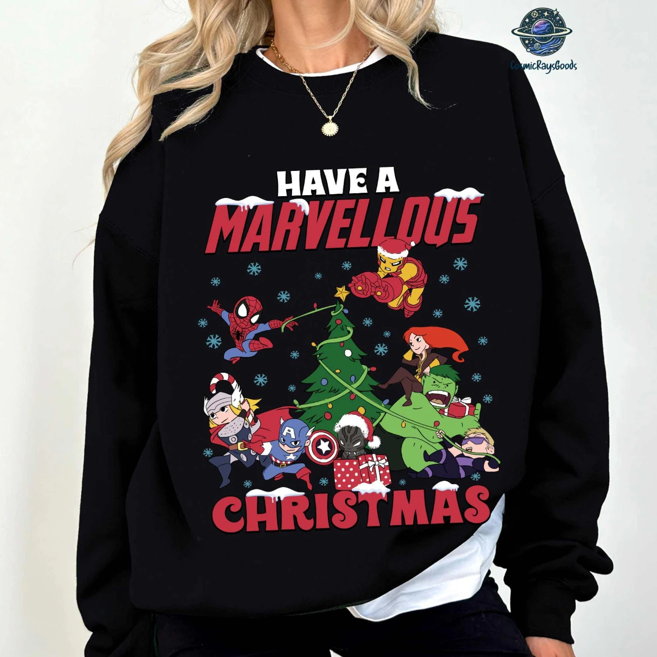 Los vengadores de Disneyland tienen una maravillosa camisa navideña, camisa navideña de superhéroe, sudadera navideña de Disneyland, Navidad