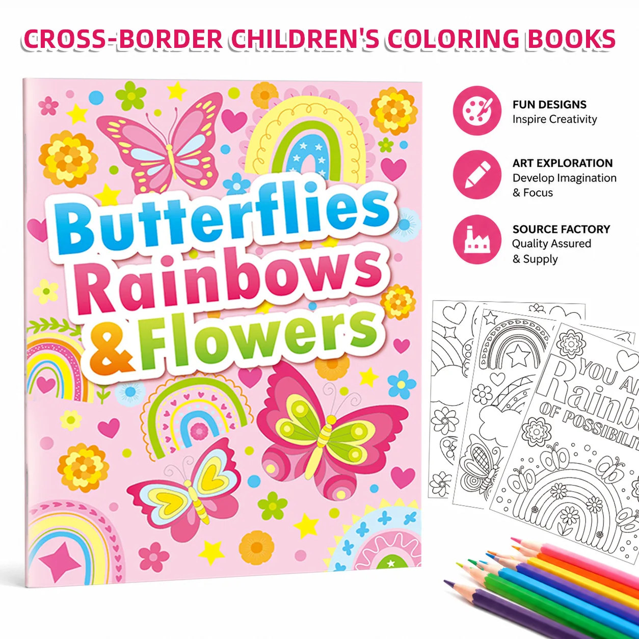 Coloring Book For Girls Ocean Butterfly Rainbow Themes Stress Relief Drawing Activity Book Cute Art Gift For Birthday Holiday