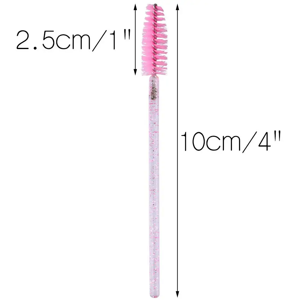 100PCS Eyelash Mascara Brushes Disposable Lash Crystal Eyelash Brush Makeup Kits for Eyelash Extensions and Eyebrow Brush