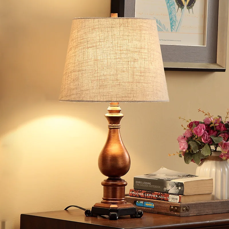 American country retro table lamp bedroom bedside table lamp European creative simplicity modern