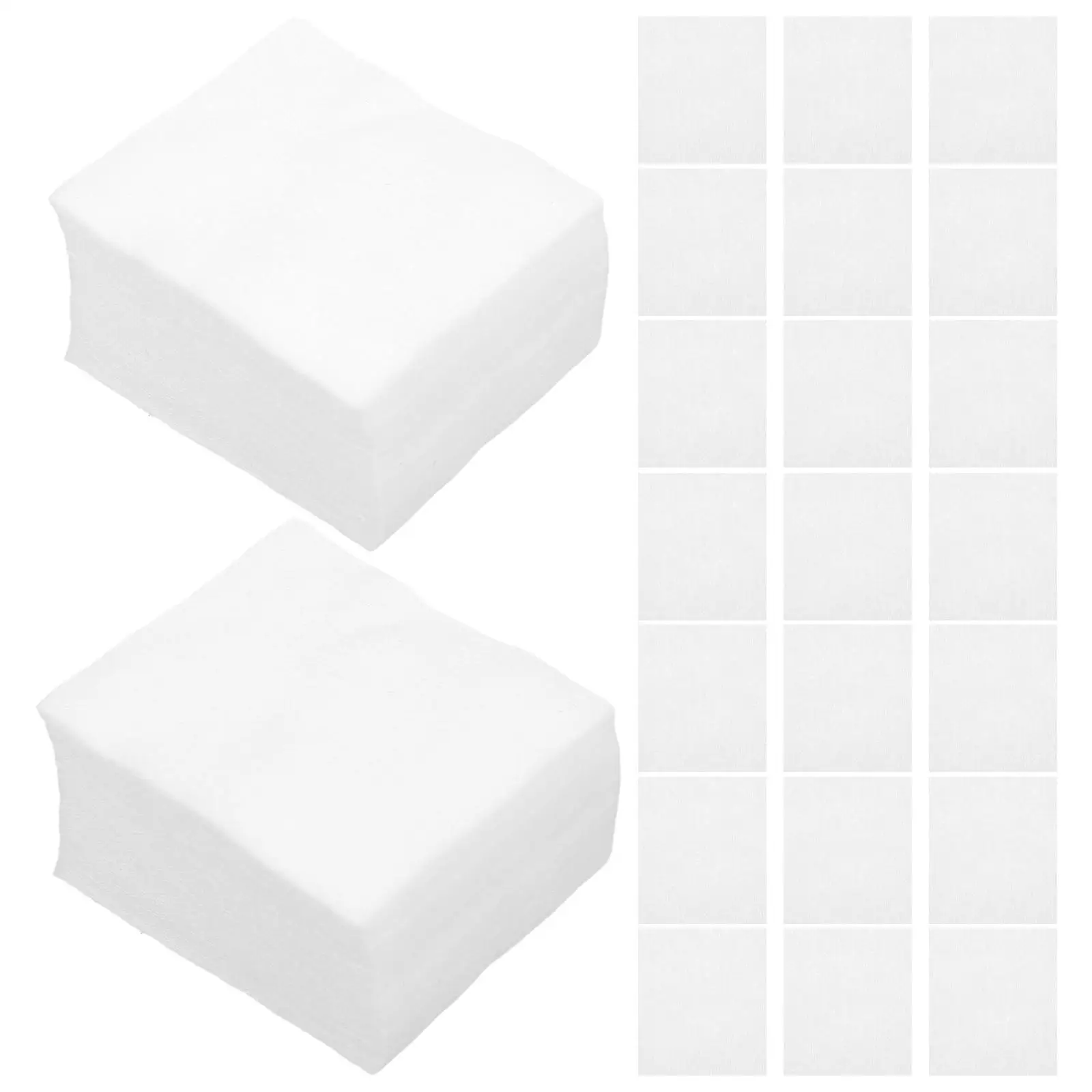 

1200pcs Cleaning Pads Cotton Wipes for Face Skin Nail Non Woven Fabric Dry Facial Swabs Reusable Packaging Premium Cotton Lint