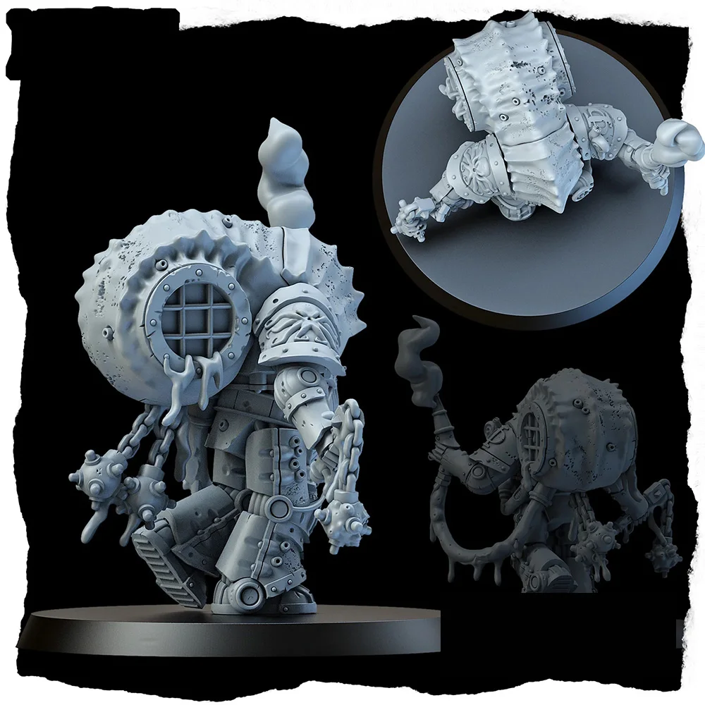 Slime-ridden extermin Miniature,  Plague Figure, Space Walker, Plasma Gun, HD 3D Printed Resin Model, Action Guard Proxy Wargame